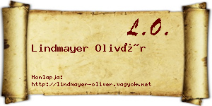 Lindmayer Olivér névjegykártya